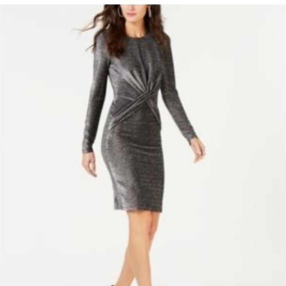 Michael Kors Twist front metallic party dress